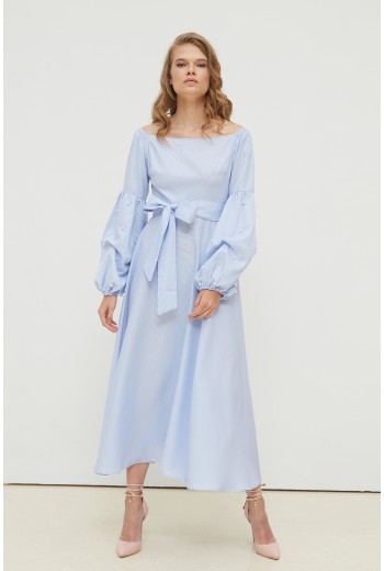 Sky blue midi dress